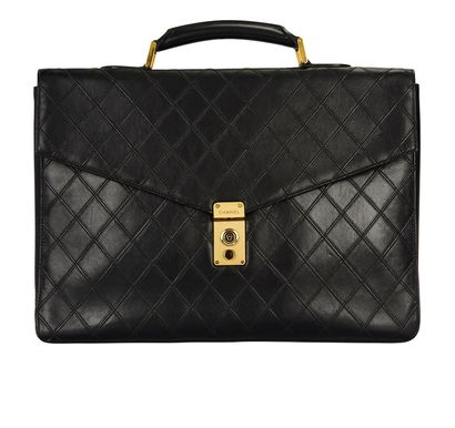 Chanel Vintage Quilted Briefcase, front view